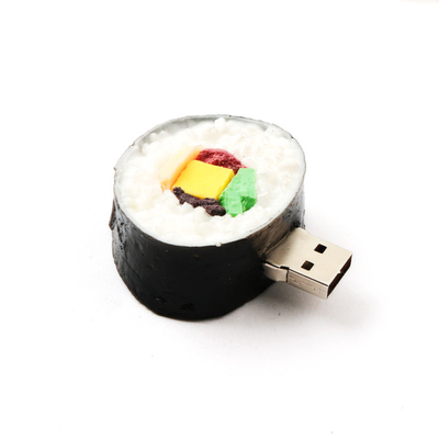 อินเตอร์เฟส USB 2.0 รูปทรงซูชิ พลังงาน USB แฟลชดริเวอร์ส่วนบุคคลกับโลโก้พิมพ์ด้านหลัง