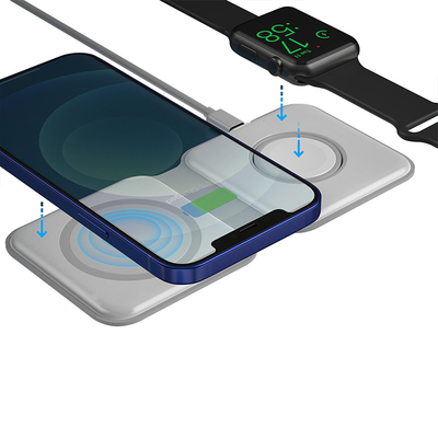 2 In 1 Magnetic Travel Wireless Charging Station หลายอุปกรณ์