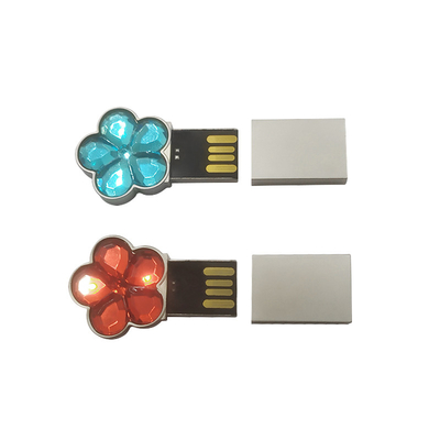 โน๊ทบุ๊ค 64g 128g โลหะ usb แฟลชดริฟ ดอกไม้ทรงคริสตัล