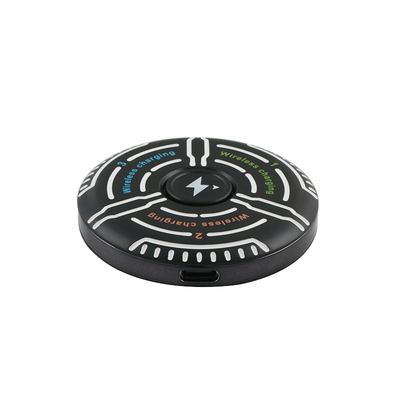 กล่องสนับสนุนเครื่องชาร์จไร้สาย Multifunction Print Logo Fidget Spinner Light Indicator