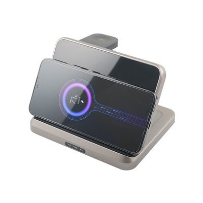 เครื่องชาร์จไร้สาย Multifunction จากวัสดุ ABS PC พร้อม 5V/2.1A Input และ Box Support