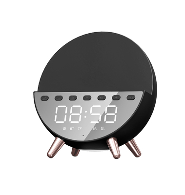 เครื่องชาร์จไร้สายชาร์จเร็ว 15W พร้อมเครื่องเสียง Bluetooth และแสง 131*75*146MM ขนาดตัว