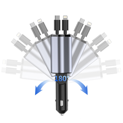 เครื่องชาร์จรถอัลลูมิเนียมอัลลอย ABS PC สําหรับไอโฟน ผลิต 5V/2.4A รวมและเบา