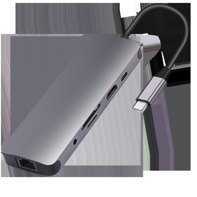 USB 3.0 Station Usb C Hub Smart Adapter / Memory Card Hub ความเร็วในการโอนข้อมูล 5Gbps