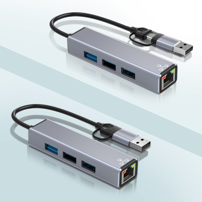 คอมแพคต์ USB C Hub Adapter Laptop Usb Port Expander Usbc Hub สําหรับการโอนข้อมูลอย่างรวดเร็ว