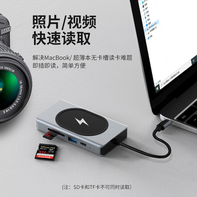 USB Type C HUB Multifunction Adapter 9 In One และมีเครื่องอ่านการ์ดความจํา