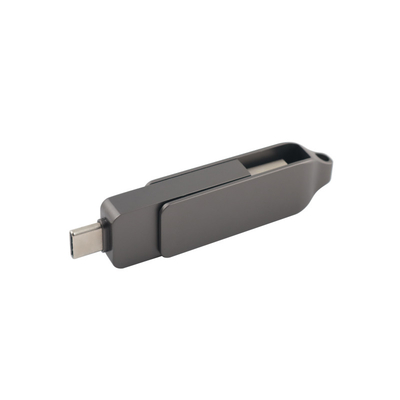 ปืน สีดํา โลหะชนิด C USB แฟลชไดรฟ์ Twist Shape ความเร็วเร็วเร็ว 3.0 และ 3.0