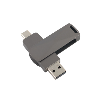 ปืน สีดําโลหะชนิด C USB แฟลชดริเวอร์ด้วยความเร็วเร็วสูง 3.0 และ 3.0 รูปแบบการบิด