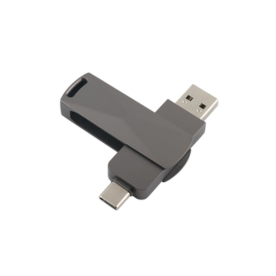 ปืน สีดําโลหะชนิด C USB แฟลชดริเวอร์ด้วยความเร็วเร็วสูง 3.0 และ 3.0 รูปแบบการบิด
