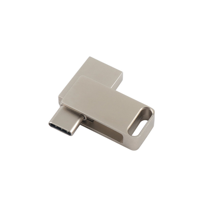 เครื่องยึด USB แฟลชแบบโลหะเงินกันน้ํา พร้อม USB 2.0 และลอกและพิมพ์โลโก้แบบ C