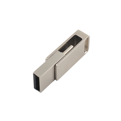 เครื่องยึด USB แฟลชแบบโลหะเงินกันน้ํา พร้อม USB 2.0 และลอกและพิมพ์โลโก้แบบ C