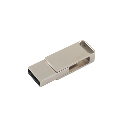 เครื่องยึด USB แฟลชแบบโลหะเงินกันน้ํา พร้อม USB 2.0 และลอกและพิมพ์โลโก้แบบ C