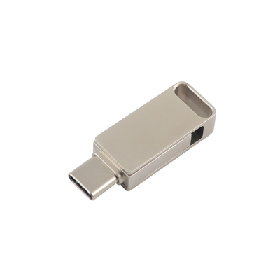 เครื่องยึด USB แฟลชแบบโลหะเงินกันน้ํา พร้อม USB 2.0 และลอกและพิมพ์โลโก้แบบ C