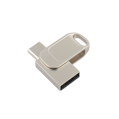 เมทัล ดิวัล USB แฟลช ดริฟ์ พร้อมการป้องกันรหัสผ่านและความรวดเร็ว Type C
