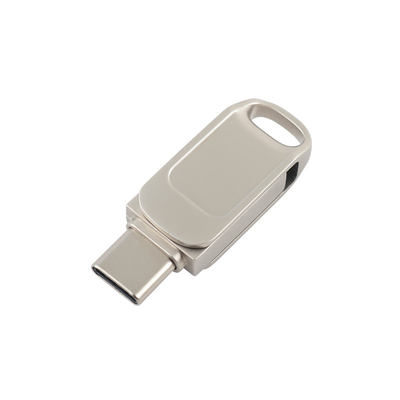 โลโก้เลเซอร์ดี ตัวเครื่องโลหะสีเงิน Type C USB แฟลชไดรฟ์ รองรับ USB 3.0 3.1 3.2