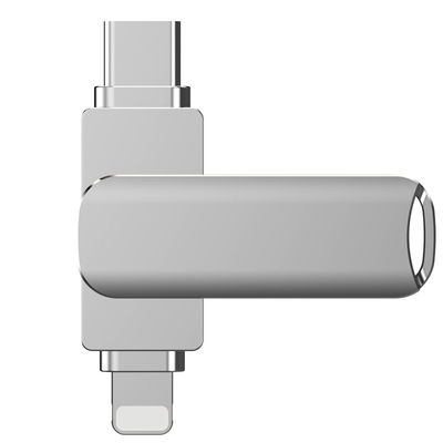 2 ใน 1 USB แฟลชดริฟ์ พร้อมการป้องกันผ่านและกระเป๋าโลหะทนทาน
