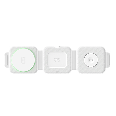 เครื่องชาร์จไมเนติกไร้สายแบบพับได้สามในหนึ่ง ABS พลาสติกสําหรับ iPhone iWatch และอื่นๆ