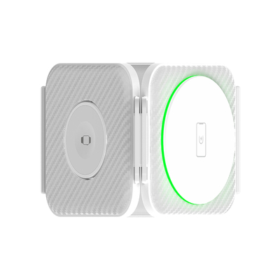 เครื่องชาร์จไมเนติกไร้สายแบบพับได้สามในหนึ่ง ABS พลาสติกสําหรับ iPhone iWatch และอื่นๆ