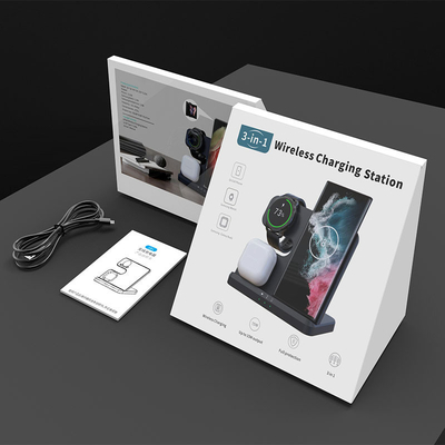 วัสดุ ABS PC ชาร์จไร้สาย 15W สําหรับ iPhone iWatch AirPod รวดเร็วและสะดวก