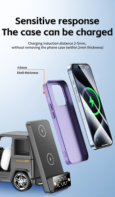 เครื่องชาร์จไร้สาย สีเทาทรงรถเย็น ชาร์จเร็วสําหรับ iPhone Airpods IWatch