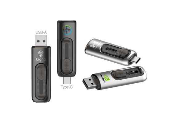 กล่อง 34G USB แบบ C แฟลชไดรฟ์ ข้อมูลปลอดภัย แบบ C USB 3.0 แฟลชไดรฟ์