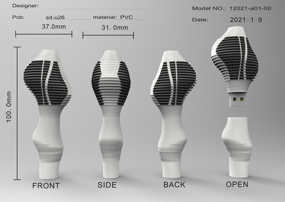 การเข้ารหัสข้อมูล สี่เหลี่ยม พิสูจน์ USB Flash Drive ด้วยการออกแบบที่เป็นเอกลักษณ์และตัวเลือกสีที่กําหนดเอง