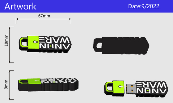 รูปแบบที่กําหนดเอง ความจํา USB แฟลช การผลิต PVC หรือซิลิโคน ทําให้ง่ายขึ้นด้วยพับเปิด