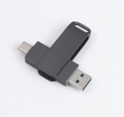 แฟลชไดรฟ์ USB 3.0 สีดำ พร้อมพอร์ต Type C ทั้งสองด้าน ใช้ได้กับโทรศัพท์และคอมพิวเตอร์ ความจุ 256GB 512GB 1TB