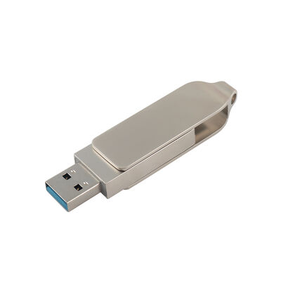 Retro Body สีเงินพร้อม TYPE C USB 128GB 256GB USB ความเร็วสูงขนาด 71.4*16.8*10.1 มม.