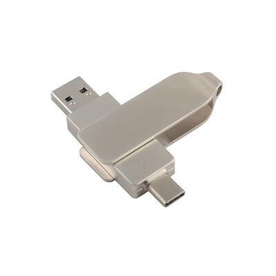 Retro Body สีเงินพร้อม TYPE C USB 128GB 256GB USB ความเร็วสูงขนาด 71.4*16.8*10.1 มม.