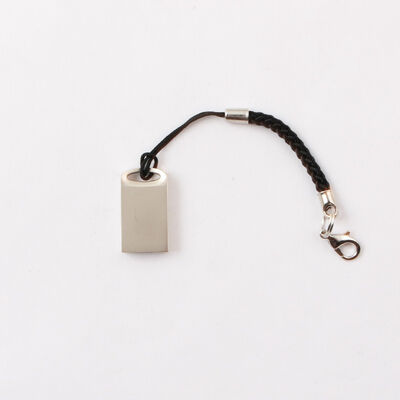 USB โลหะพร้อมพวงกุญแจ โลโก้เลเซอร์แฟลชไดรฟ์ USB โลหะตามการออกแบบที่กำหนดเอง
