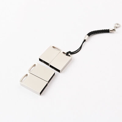 USB โลหะพร้อมพวงกุญแจ โลโก้เลเซอร์แฟลชไดรฟ์ USB โลหะตามการออกแบบที่กำหนดเอง