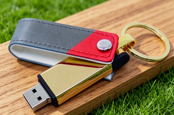 Mac OS รองรับหนัง USB แฟลชดริฟ ดํา สีสต็อก Custom OEM สไตล์ดีไซน์ทนทาน เหมาะสําหรับของขวัญบริษัท