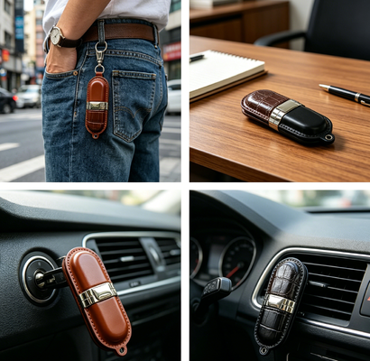 หน่วยความจำ usb หนังเกรด A แฟลชไดรฟ์ USB หนังที่มีชิปเกรด A และภายนอกหนังสำหรับผู้บริหาร