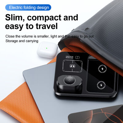 ที่ชาร์จไร้สาย 3-in-1 15W Fast Charging ดีไซน์พับได้ พร้อมระบบแม่เหล็กดูด