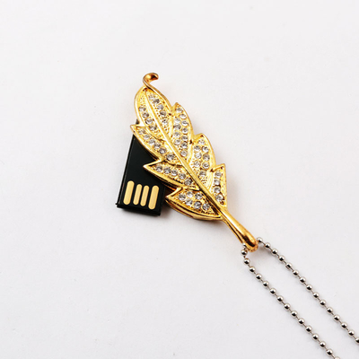 ชิปที่ซ่อนอยู่ภายใน Leaf USB Flash Drive สไตล์เครื่องประดับ Fast Speed