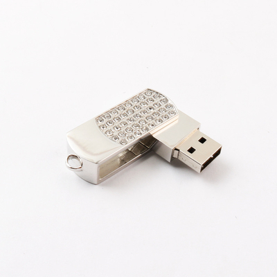 PCBA 2.0 และ 3.0 Crystal USB Flash Drive Silver Shiny Fast Speed