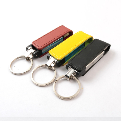 2.0 3.0 หนัง PU แฟลชไดรฟ์ Usb แบบกำหนดเอง 32GB 256GB โลโก้ลายนูน