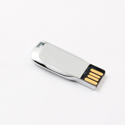ไดรฟ์ปากกา USB โลหะมันวาวสีเงิน 2.0 64GB 128GB 20MB / S สอดคล้องกับมาตรฐานของสหรัฐอเมริกา