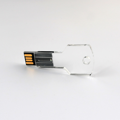 แฟลชไดรฟ์ Usb คีย์อะครีลิคใสใส 128GB สอดคล้องกับมาตรฐานสหรัฐอเมริกา
