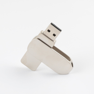 Metal Matt Silver Color 360 Degree Twist USB Drive อัพโหลดข้อมูลฟรี