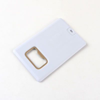 แฟลชไดรฟ์ USB บัตรเครดิตพลาสติกพร้อมที่เปิดขวดโลหะ USB 2.0 128GB