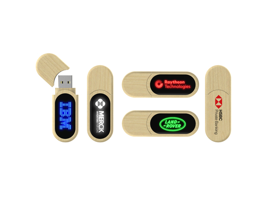 แฟลชไดรฟ์ USB ไม้ไฟ LED ความเร็วที่รวดเร็วเมื่ออ่าน USB ที่คอมพิวเตอร์จะส่องแสง