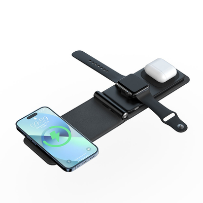 Fast Charging เครื่องชาร์จไร้สายแบบพับได้สำหรับ IPhone Airpods AppleWatch Fast Charger