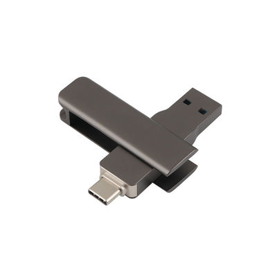 ปืนรูปทรงโลหะสีดำ Type C USB 3.0 ไดรฟ์สอดคล้องกับ EU และ US Standrad