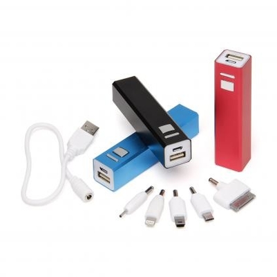 ตัวเครื่องโลหะสีสันสดใส 2600MAH แบบพกพา Power Bank รูปแบบการโฆษณา OEM / ODM