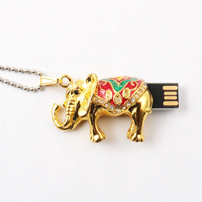 ช้างอัญมณี รูปทรงคริสตัล usb ไดรฟ์ซ่อนอยู่ในความจํา 64GB