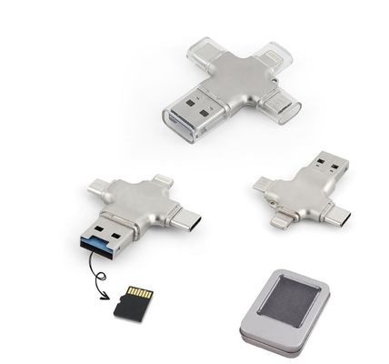 4 In One Type C OTG USB แฟลชไดรฟ์ 2.0 3.0 30MB/S สำหรับโทรศัพท์ หุ่นยนต์