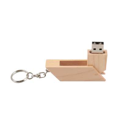 ไม้สี่เหลี่ยม USB Flash Drive อุปกรณ์ไม้ยาง/ไม้เมเปล สนับสนุน OEM 0 °C ถึง 60 °C