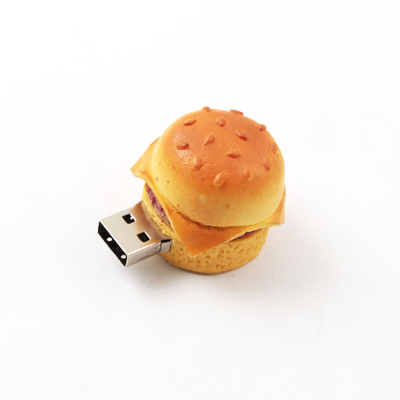 แฮมเบอร์เกอร์ทรงตัว 512GB ความจุ ดาวน์ฟลัช USB ที่กําหนดเอง ด้วยการเก็บข้อมูล 10 ปี